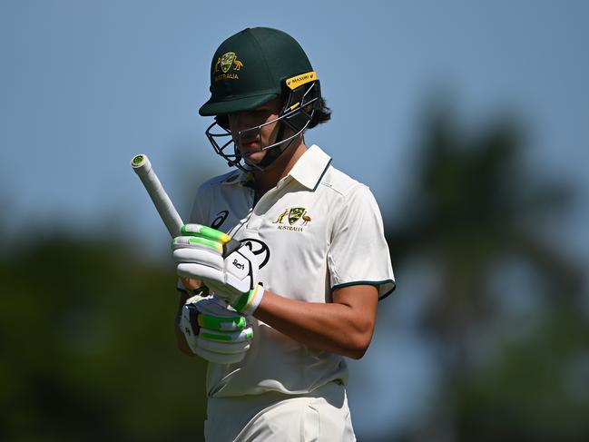 Sam Konstas of Australia A leaves the field after being dismissed. Picture: Getty