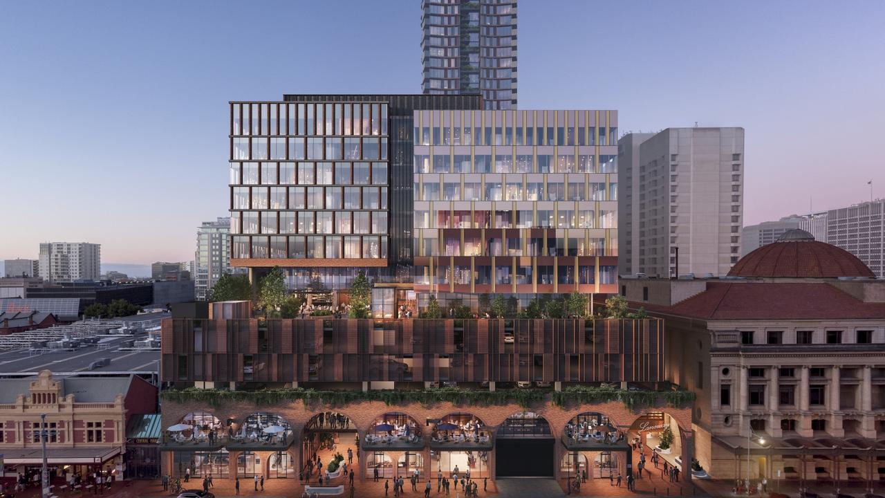 An artist impression of the $400m redevelopment of the Central Market Arcade Redevelopment, which will include residential, hotel, office accommodation and retail.