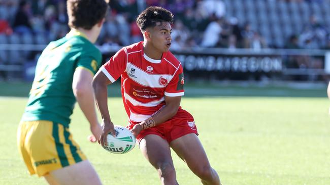 PBC 1. Keano Kini, Queensland Schoolboy Phil Hall Cup rugby league grand final between Palm beach Currumbin SHS and St Brendan's College, Redcliffe. Picture: Liam Kidston