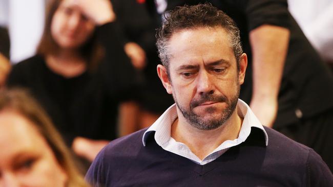 St Kilda head of football Simon Lethlean at the press conference. Picture: Getty Images