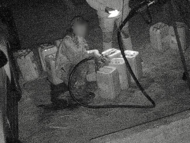 CCTV at the Bridport Golf Club captured a group allegedly stealing thousands of dollars of fuel. Picture: supplied