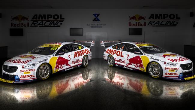 Pics of the special Triple Eight Supercars farewell to Holden livery. These are the cars the Shane van Gisbergen and Broc Feeney will use at the Adelaide race this weekend.