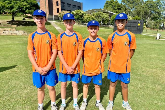 Marist College Ashgrove's First XI debutants last weekend: Ben Mead, Joshua Pope, Max Edye and Salem Tamer.