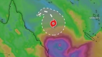 A category 2 cyclone is expected to develop off the Queensland coast on Sunday. Picture: Windy