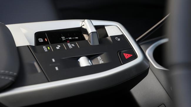 The BMW X1 transmission shifter and floating console.