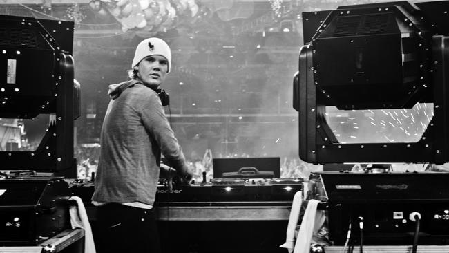 A workaholic ... Avicii on the decks. Picture: Jacob Schulman