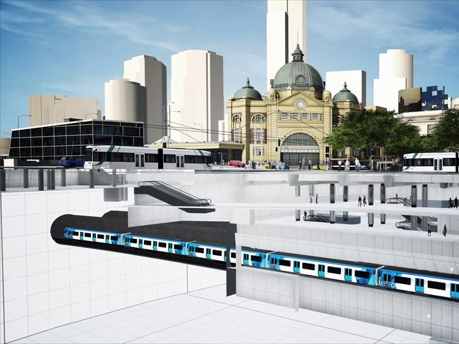 An artist impression of station CBD South.