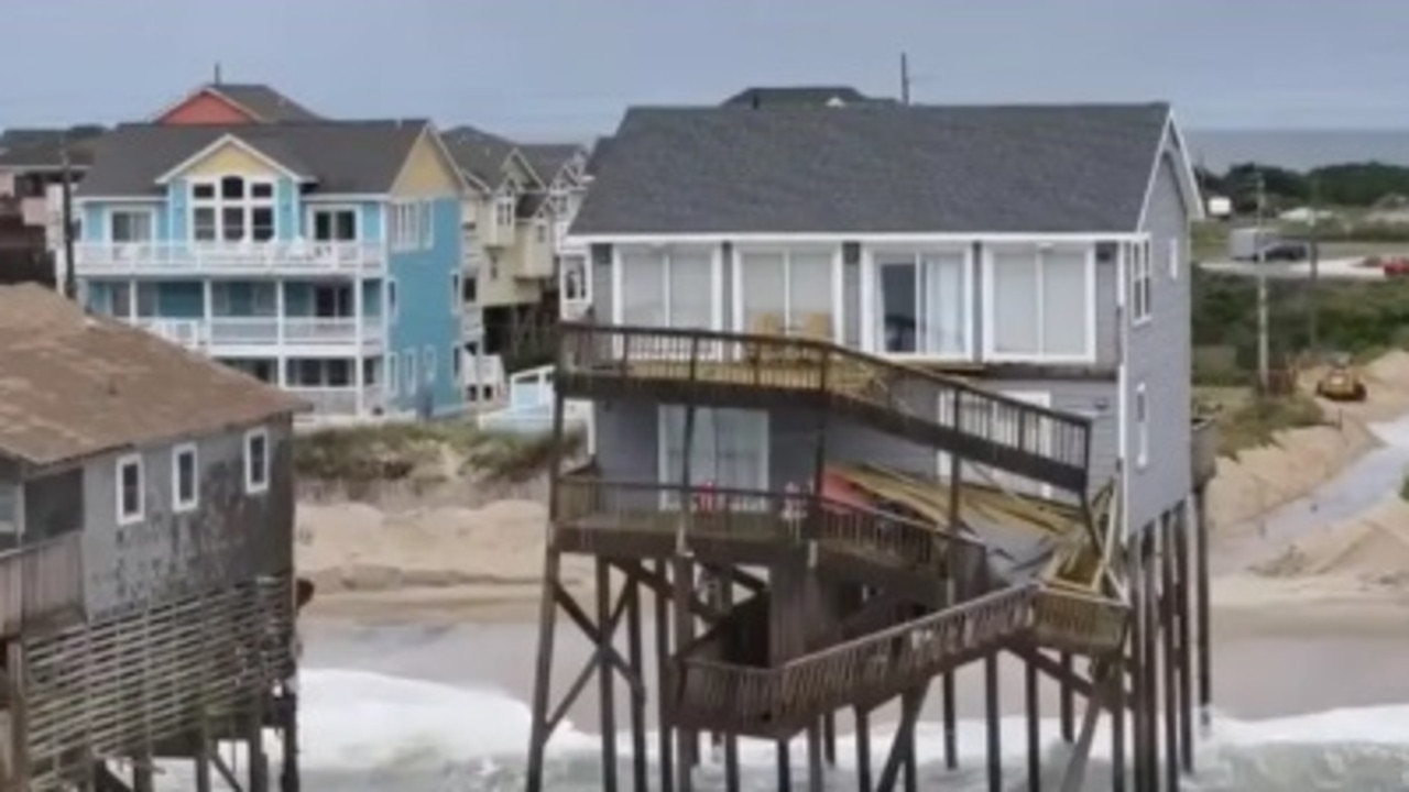 Sharon Troy’s house lost part of its deck recently. Picture: WRAL NEWS