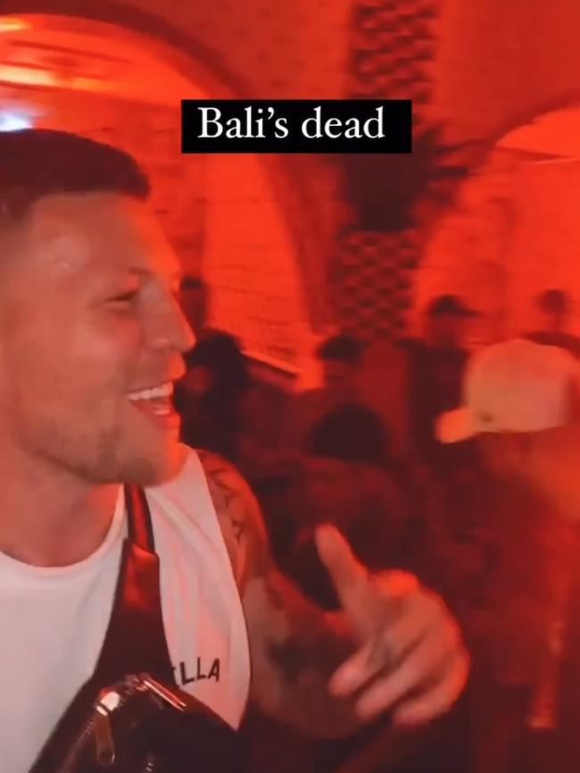 A video from Instagram shows Collingwood footballer Jordan De Goey partying in Bali with friends. Picture: Instagram