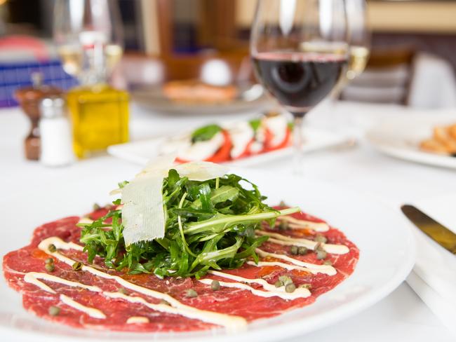 Enjoy the beef carpaccio at Becco.