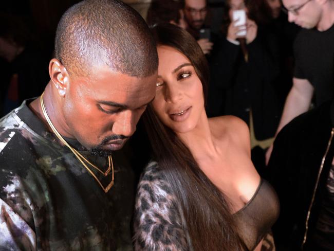 Kim Kardashian has reportedly been by her husband’s side since his hospitalisation early last week. Picture: AFP/Alain Jocard