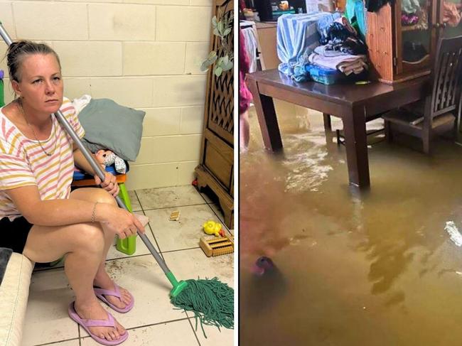 Fiona Wilkinson’s family home in Currajong was transformed into a sewage-filled disaster zone during the flash flooding on Wednesday morning. Picture: Natasha Emeck