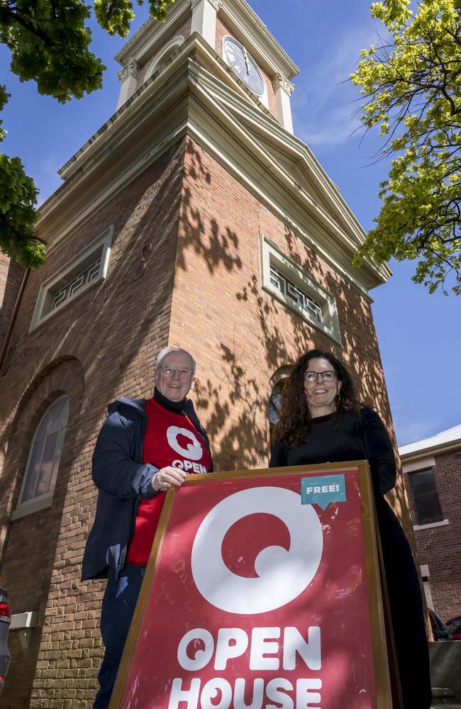 Open House Hobart – Robert Morris-Nunn Architect and Co-Producer Jennifer Nichols at Hobart Convict Penitentiary. Picture: Caroline Tan