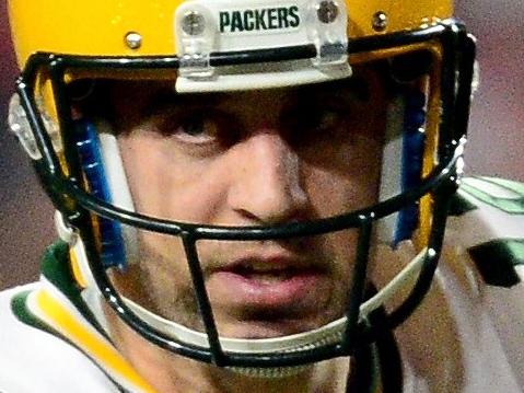 GLENDALE, AZ - JANUARY 16: Quarterback Aaron Rodgers #12 of the Green Bay Packers gestures during the first half of the NFC Divisional Playoff Game against the Arizona Cardinals at University of Phoenix Stadium on January 16, 2016 in Glendale, Arizona. Jennifer Stewart/Getty Images/AFP == FOR NEWSPAPERS, INTERNET, TELCOS & TELEVISION USE ONLY ==