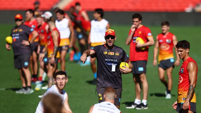 Steven King (centre) has taken charge of the Gold Coast Suns in an interim capacity. Picture: Chris Hyde/Getty Images via AFL Photos