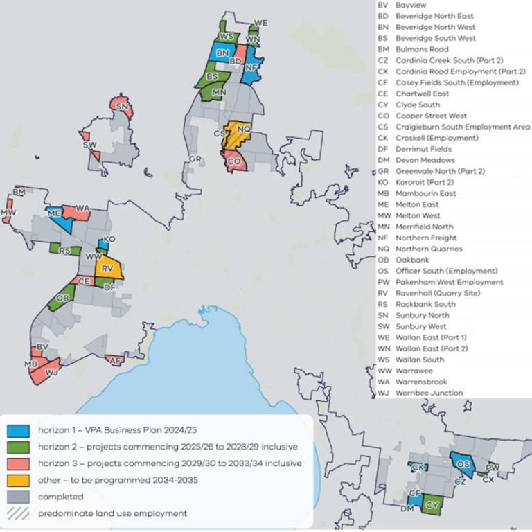 The Victorian government's 10-year precinct structure plan for Melbourne.