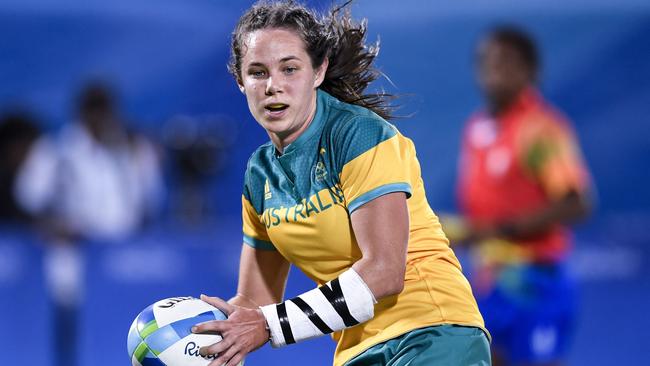 Chloe Dalton was one of the Aussie’s leading lights on their way to Rugby Sevens glory in Rio. Picture: AFP