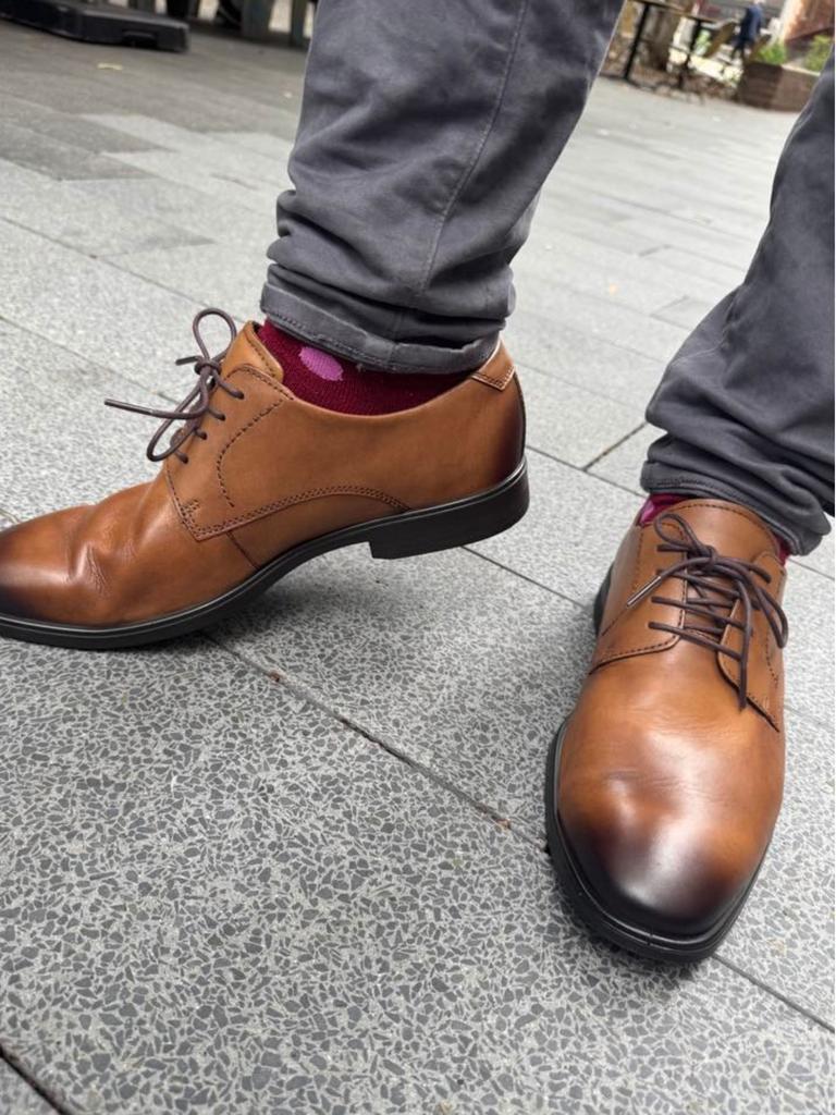 My favourite part of the ECCO Melbourne Men’s Leather Derby Shoe is the lovely colour detail in the leather as seen here. Picture: Troy Nankervis