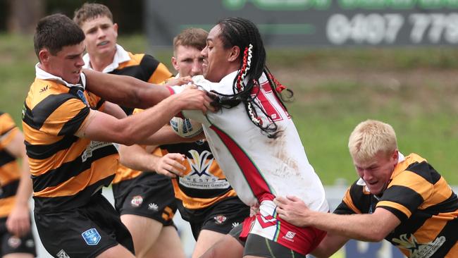 JJ Mau Pohiva crashed over for the Colts’ second try. Picture: Sue Graham