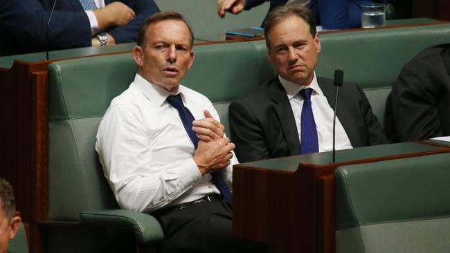 Former Prime Minister Tony Abbott, left, with Greg Hunt. Picture: Gary Ramage