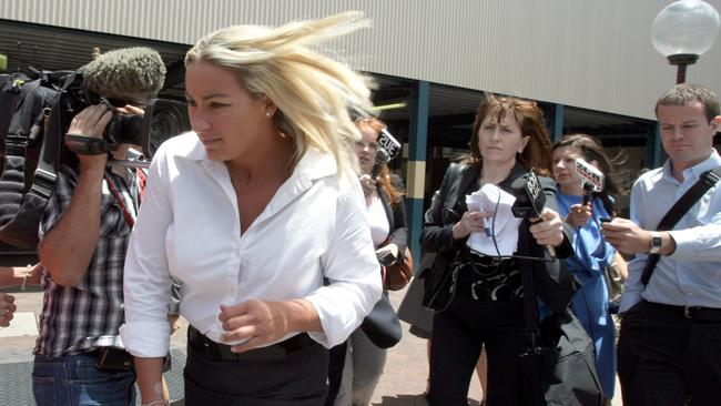 Keli Lane leaves the NSW Supreme Court in Sydney during her trial.