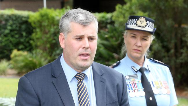 Queensland Police Minister Mark Ryan and police commissioner Katarina Carroll. Picture: NCA NewsWire / Richard Gosling