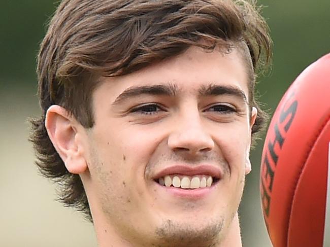 New recruit Patrick Naish during Richmond's first to fourth year players at pre-season training in Melbourne, Monday, November 27, 2017. (AAP Image/Mal Fairclough) NO ARCHIVING