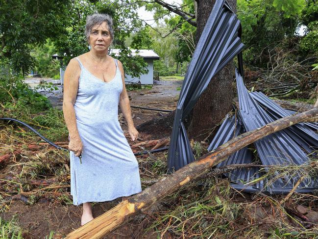 Wongawallan resident Lynnette Lynch has had her little piece of paradise damaged by the Christmas Day storms and destroyed by the flooding. Pics Adam Head