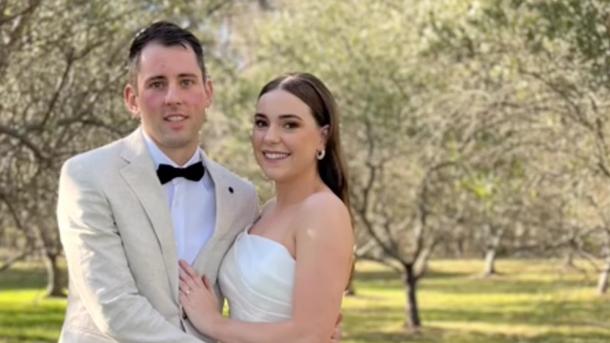 Bride and groom Mitchell Gaffney and Madeleine Edsell. Picture: Instagram