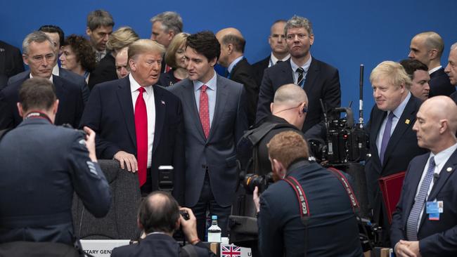 Trump and Canadian Prime Minister Justin Trudeau attend the NATO summit on December 4.