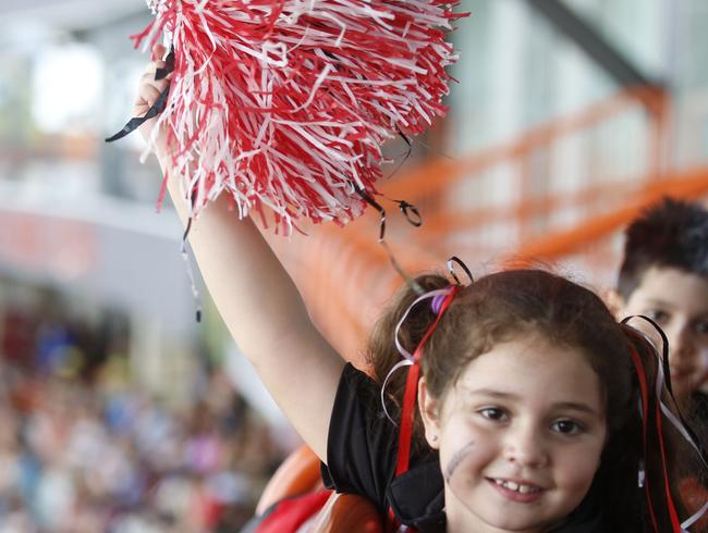 Souths supporter Makenzie Rusca 5 at the WNTFL Final between Waratahs and Southern Districts at TIO Stadium. Pic Glenn Campbell