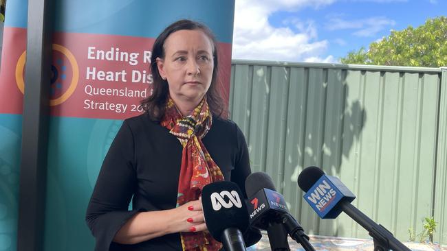 Queensland Health Minister Yvette D’Ath at the launch of a $7.38m strategy to tackle rheumatic heart disease. Picture: Peter Carruthers