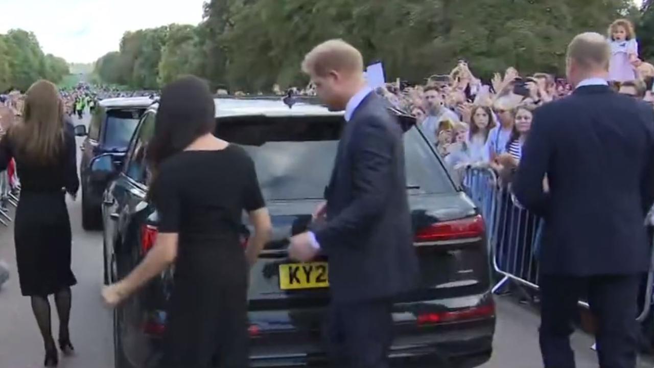 By contrast, Kate (left) and William (right) both entered their car at separate sides.