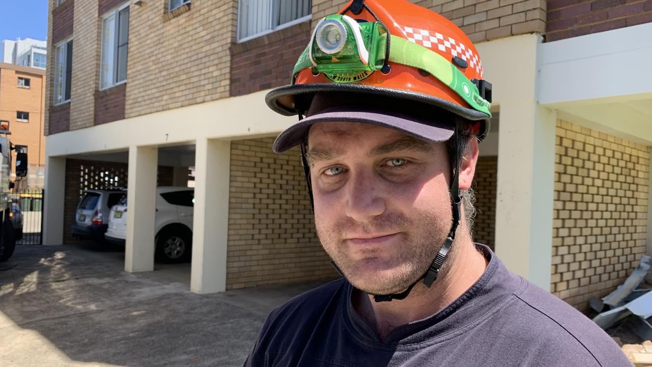 Reece Collins has been with the NSW SES for 14 years and hasn't seen anything like it before. Picture: Janine Watson