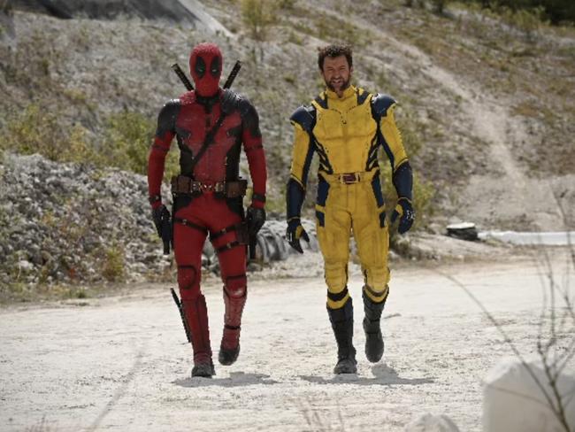 Hugh Jackman and Ryan Reynolds on the Deadpool 3 set before filming shut down. Picture: Instagram