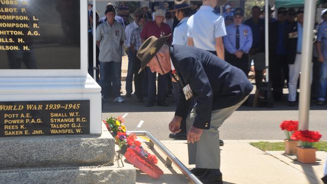 Bill Barty (Korean War Veteran) at the 2019 Remembrance Day service in Bowen. Picture: File