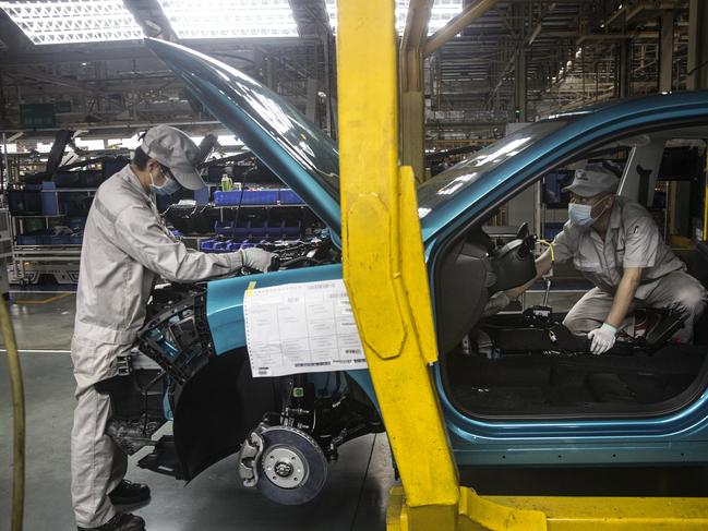 Car factories and auto parts are being manufactured again. Picture: Getty Images