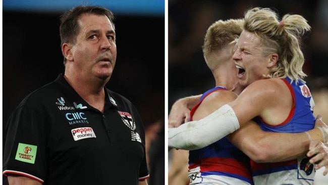 Ross Lyon and the Bulldogs. Photos: News Corporation