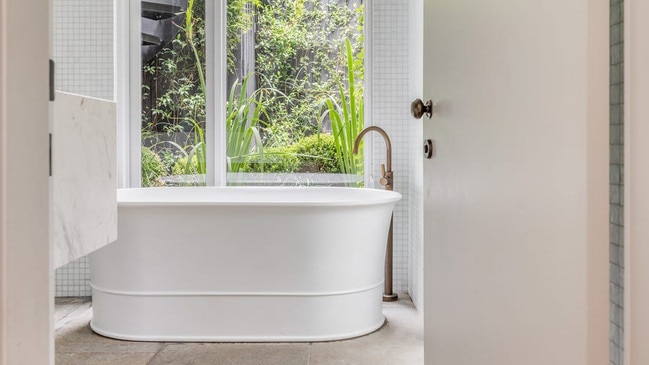 The main bathroom in Edwina Bartholomew’s Sydney home for sale.