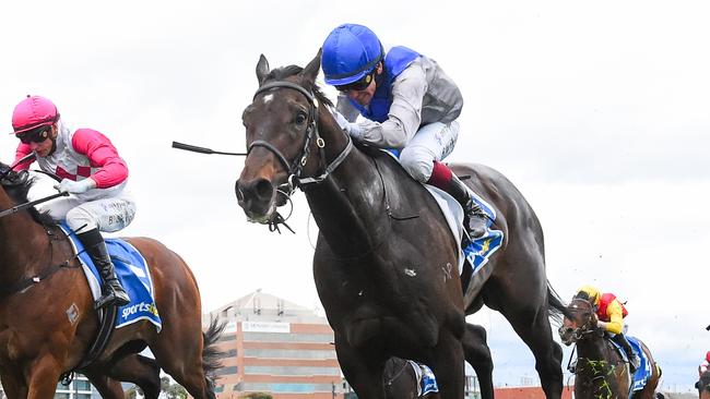 Angel Capital ridden by Ben Melham wins the Sportsbet Caulfield Guineas Prelude at Caulfield Racecourse on September 21, 2024 in Caulfield, Australia. (Photo by Reg Ryan/Racing Photos via Getty Images)