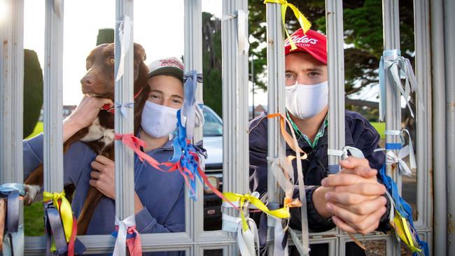 Brothers Barney and Charlie Mort are trapped at Geelong Grammar by current border restrictions. Picture: Mark Stewart