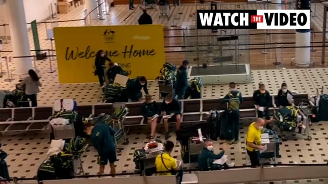 Australia's Olympics 2021 team touch down in Brisbane