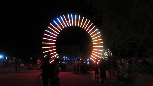 The entrance to Parrtjima – A Festival of Light at Desert Park in Alice Springs.