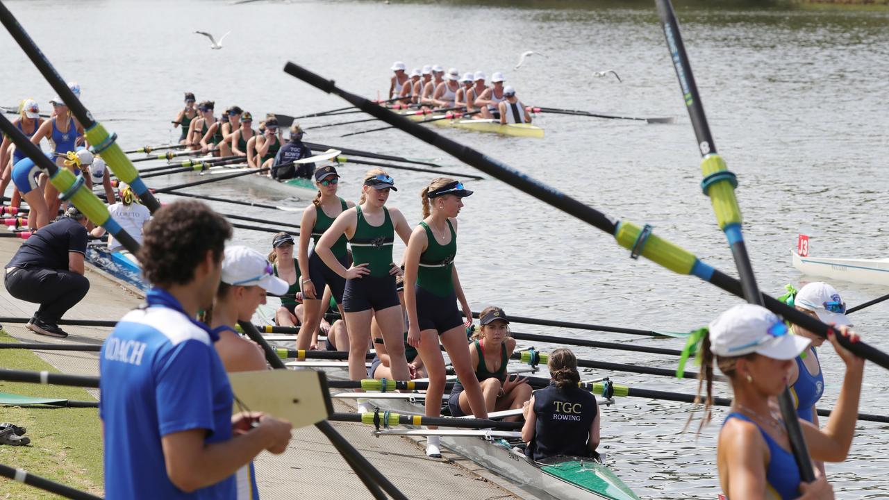 144th Barwon Regatta: Geelong College’s rowing 8s. Picture: Mark Wilson