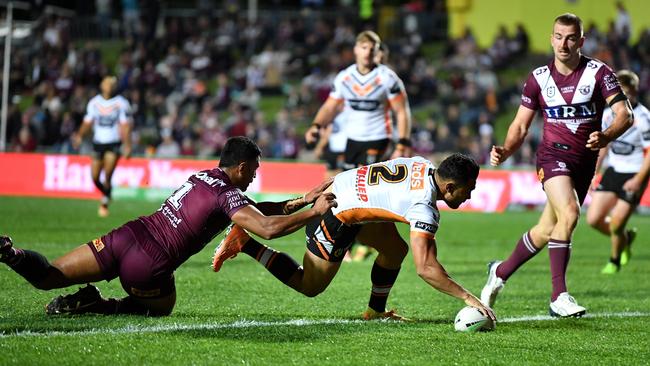 David Nofoaluma is in the frame to play Origin for NSW. Picture: NRL Photos.