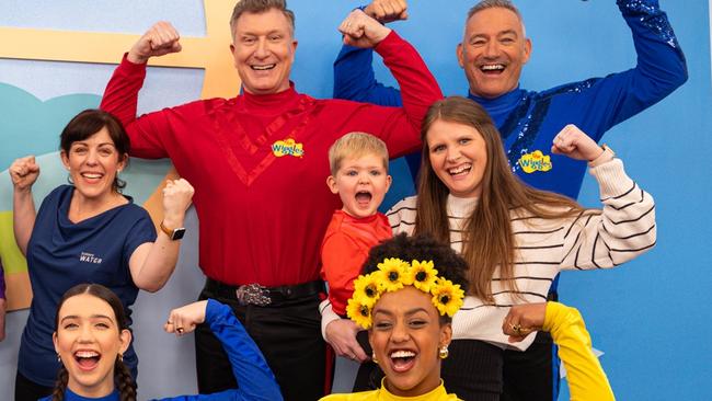 Network ONLY> Water Saving Super Heroes Wiggles song >>(L – R)Back row: Samantha Mikhael, Leo Mikhael (4), Lachy Wiggle, Tracey Willingham (Sydney Water - Manager Community Education and Corporate Social Responsibility), Simon Wiggle, Darcy Gee (2), Megan Gee.Front row: John Wiggle, Lucia Wiggle, Tsehay Wiggle.Supplied