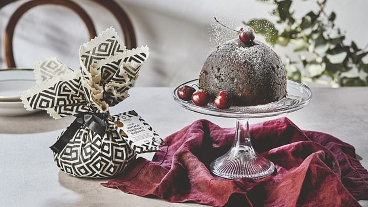 Aldi has just launched its most luxurious Christmas range ever including a ‘next level’ 30-month matured pudding for $19.99, and a 10-month pudding for $14.99. Picture: Supplied