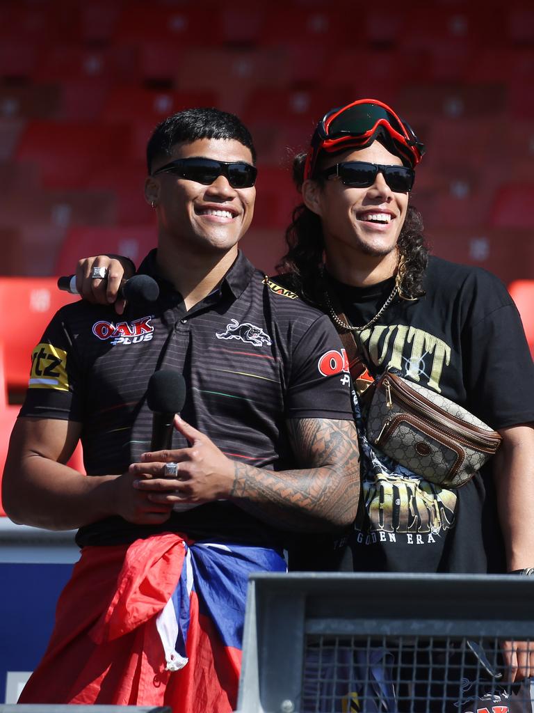 Luai (R) with teammate Brian To’o. Picture: John Feder