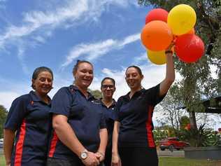 Tracey Porter, Chloe Cleven, Jessica Walsh and Jorden Boden-Cummins of Surat Aboriginal Corporation held their annual Closing the Gap day in Surat. Picture: Jorja McDonnell