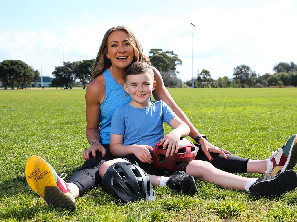 Michelle Bridges and her son Axel Bridges Willis. Picture: Newscorp Daily Telegraph/ Gaye Gerard